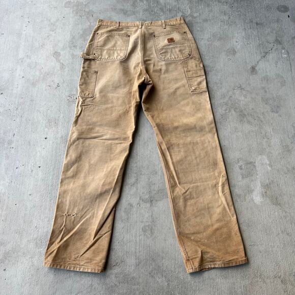 Vintage Y2K Carhartt brown double knee work wear carpenter pants - Picture 5 of 10